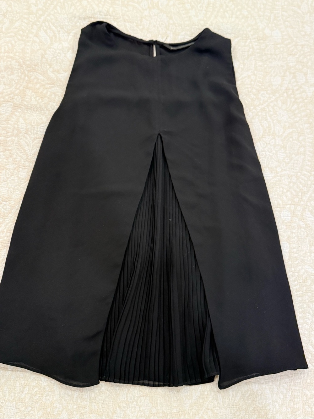 Zara Trafaluc Black Pleated Panel Sleeveless Top